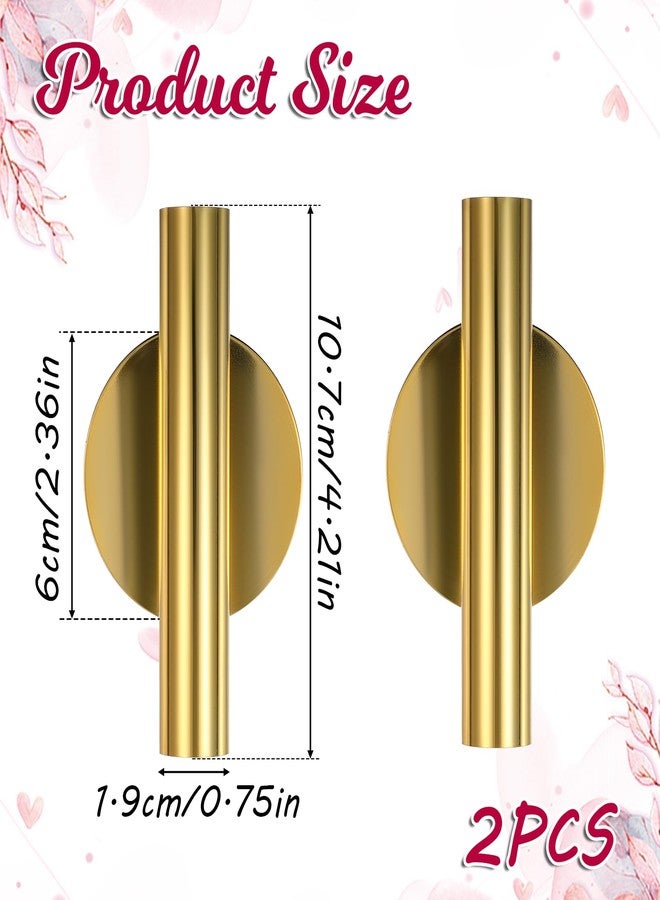 Zyghjort 2 PCS Wall Vases for Flowers, Gold Flower Vase Metal Hanging Plant Holder Small Gold Vase Flowers Tube Wall Planter Hanging Vase for Modern Home Decor Display Dried Faux Flower Fake Flower - Image 3
